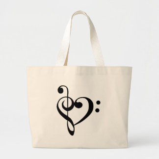 Musical Heart Large Tote Bag