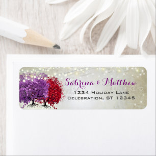 Musical Heart Leafed Tree Plum Return Address Return Address Label