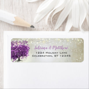 Musical Heart Leafed Tree Plum Return Address Return Address Label