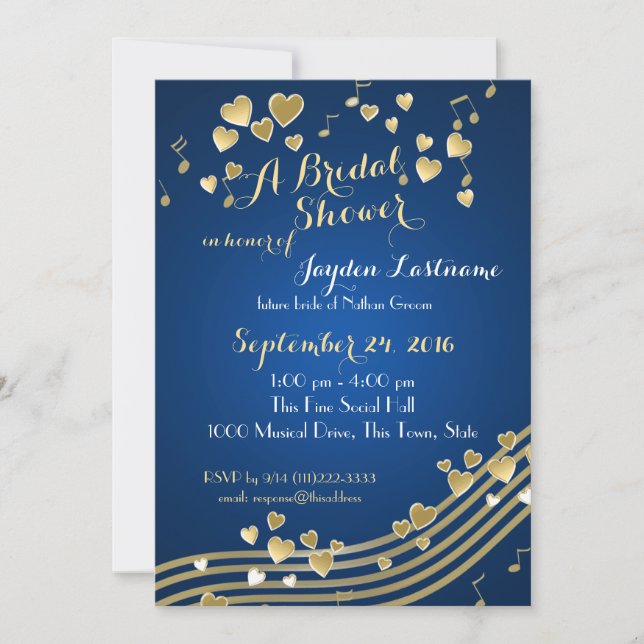 Musical Hearts Bridal Shower Invitation (Front)