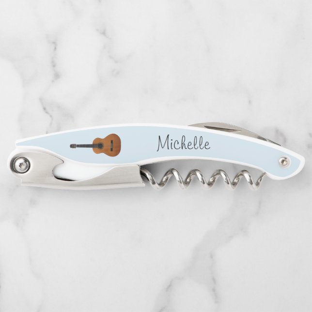 Musical Instrument Acoustic Guitar Blue Corkscrew (Front)