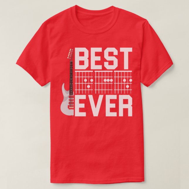 Musical Instrument Best Dad Ever Guitarist Guitar T-Shirt (Design Front)