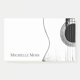 Musical Instrument Black White Guitar Post-it Notes