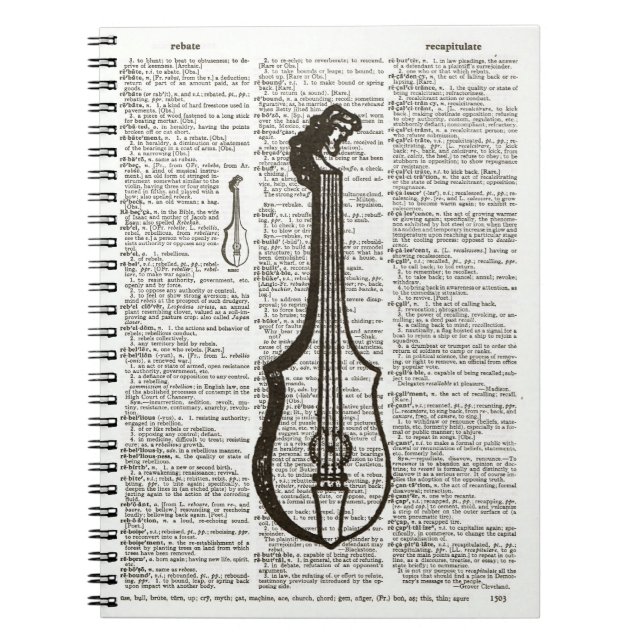 Musical Instrument Dictionary Art Notebook (Front)