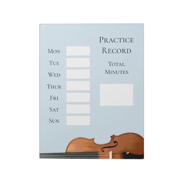 Musical Instrument Lessons Violin Blue Notepad (Rotated)