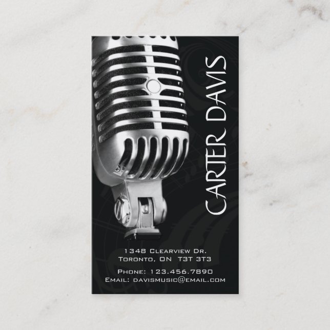 Musical Instrument - Mic Business Card (Front)