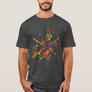 Musical Instrument Musician Music Lover Rainbow vi T-Shirt