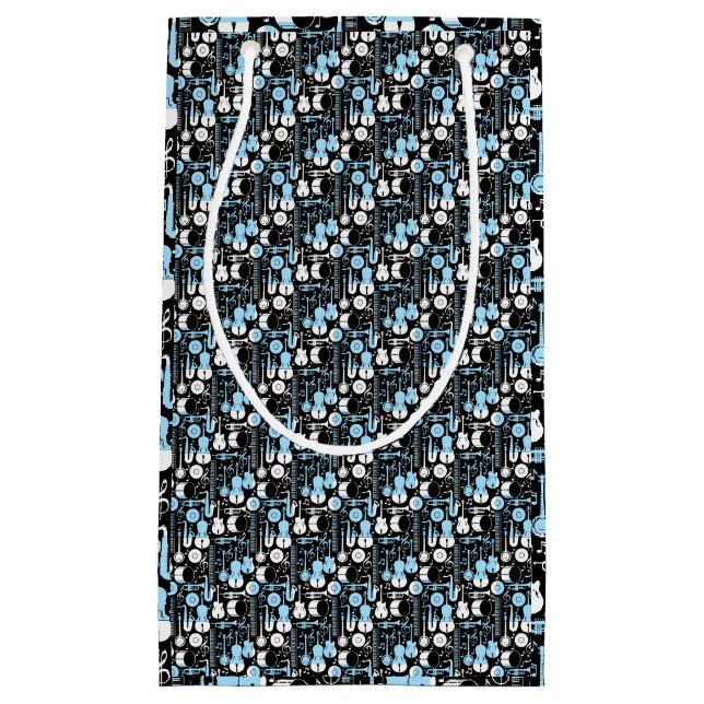 Musical Instrument pattern 01x4.b Black Small Gift Bag (Front)