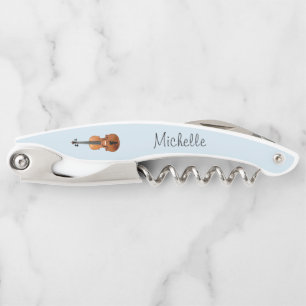 Musical Instrument Violin Cute Blue Corkscrew