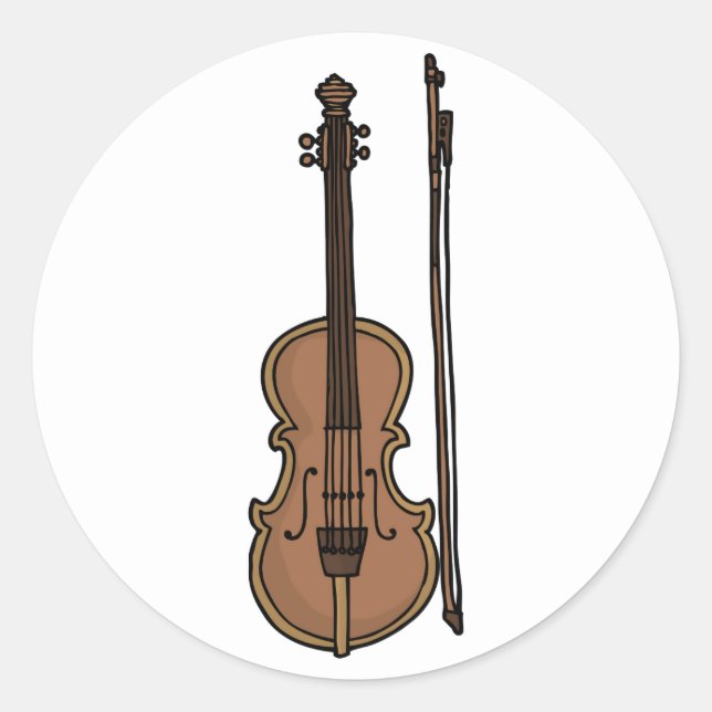 Musical Instrument Violin Doodle Stickers (Front)