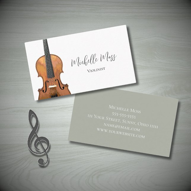 Musical Instrument Violin Violinist Musician Business Card (Creator Uploaded)