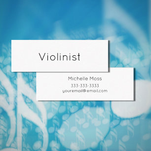 Musical Instrument Violinist Minimalist Mini Business Card