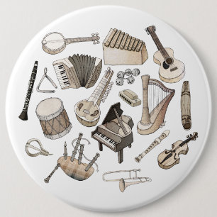 Musical Instruments 6 Cm Round Badge