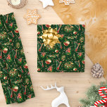 Musical Instruments Christmas Pattern Dark Green Wrapping Paper<br><div class="desc">This pattern consists of a variety of musical instruments decorated for Christmas. The festive Christmas instruments include violin,  French Horn,  trumpet,  harp,  and drum,  decorated with sprigs of pine,  holly leaves,  berries and other holiday elements.</div>