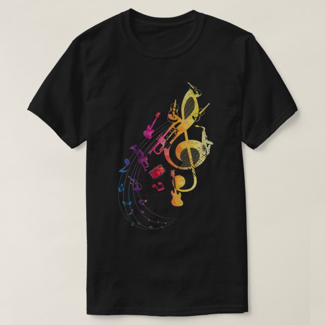 Musical Instruments Composer Music Note Musician T T-Shirt (Design Front)