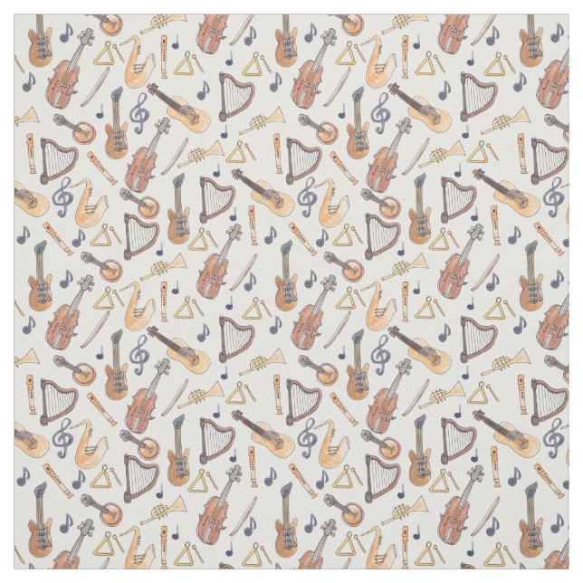 Musical Instruments Fabric (Swatch)