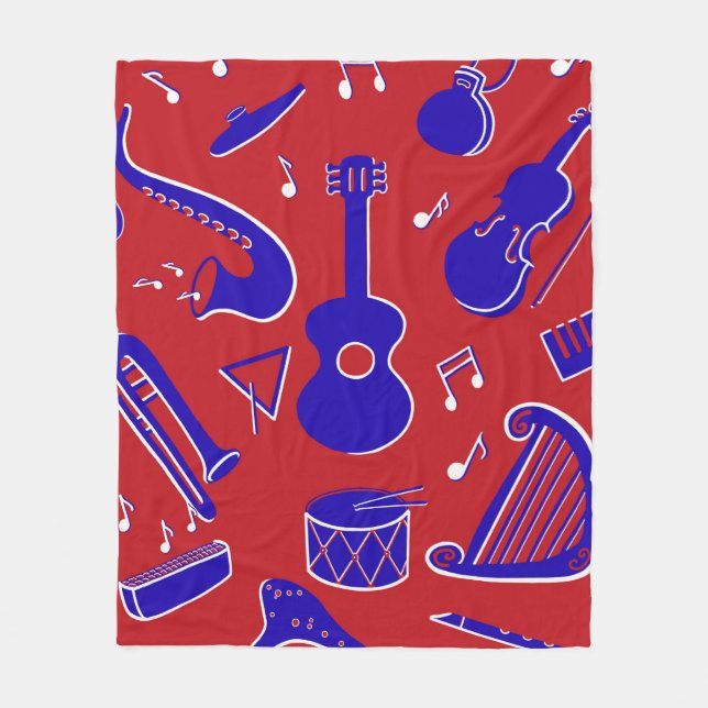 Musical Instruments Fleece Blanket (Front)