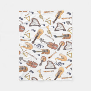 Musical Instruments Fleece Blanket