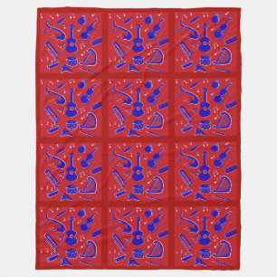 Musical Instruments Fleece Blanket