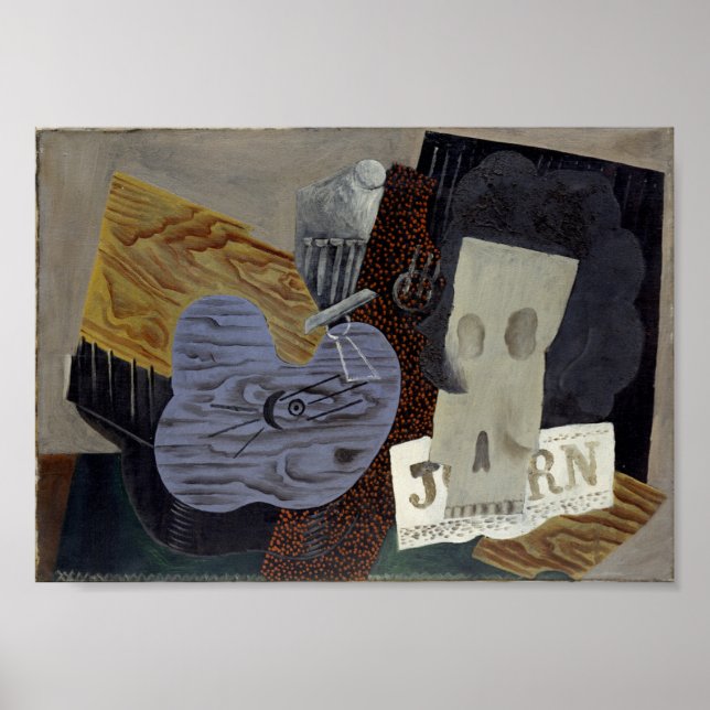 Musical Instruments & Fruit Dish by Picasso (1914) Poster (Front)