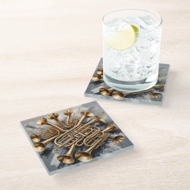 Musical Instruments Glass Coaster (Angled)