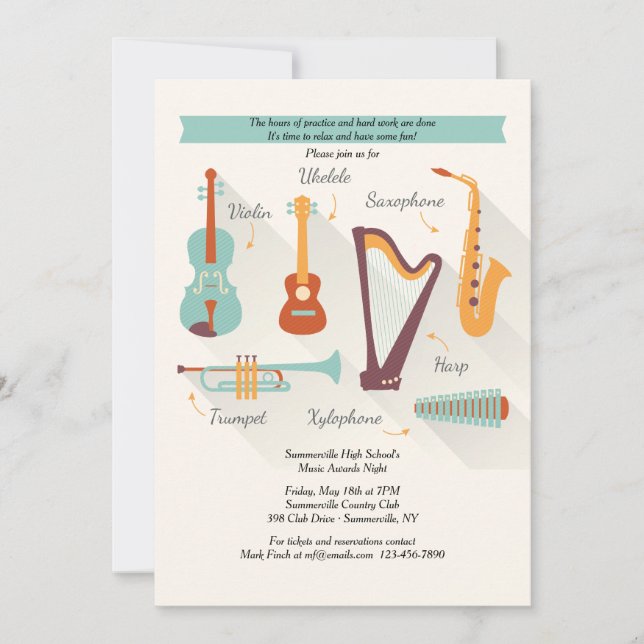 Musical Instruments Invitation (Front)