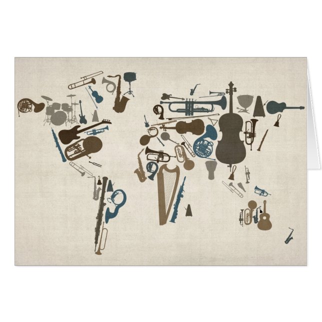 Musical Instruments Map of the World (Front Horizontal)