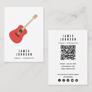 Musical Instruments Music Guitar Singer Musician Business Card