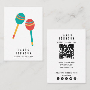 Musical Instruments Music Maracas Singer Musician Business Card