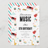 Musical Instruments Music Theme Birthday Party