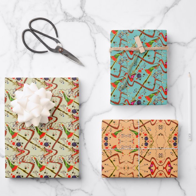 Musical Instruments Notes Party  Wrapping Paper Sheet (Front)