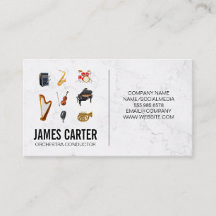 Musical Instruments   Orchestra Conductor Business Card