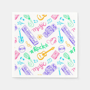 Musical Instruments Paper Napkins, Music Party Napkin