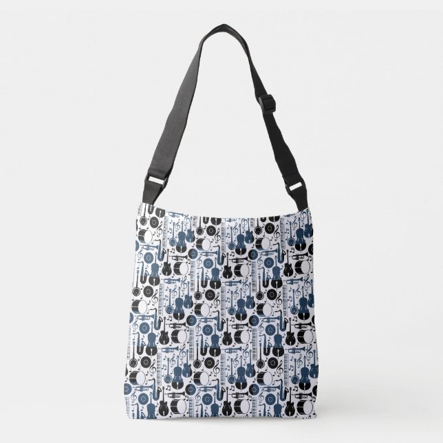 Musical instruments pattern design 2 tones crossbody bag (Front)