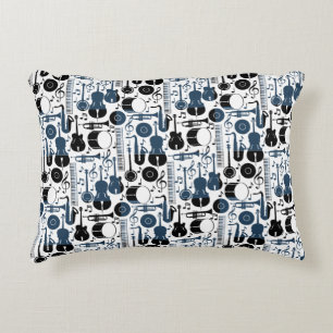 Musical instruments pattern design 2 tones decorative cushion