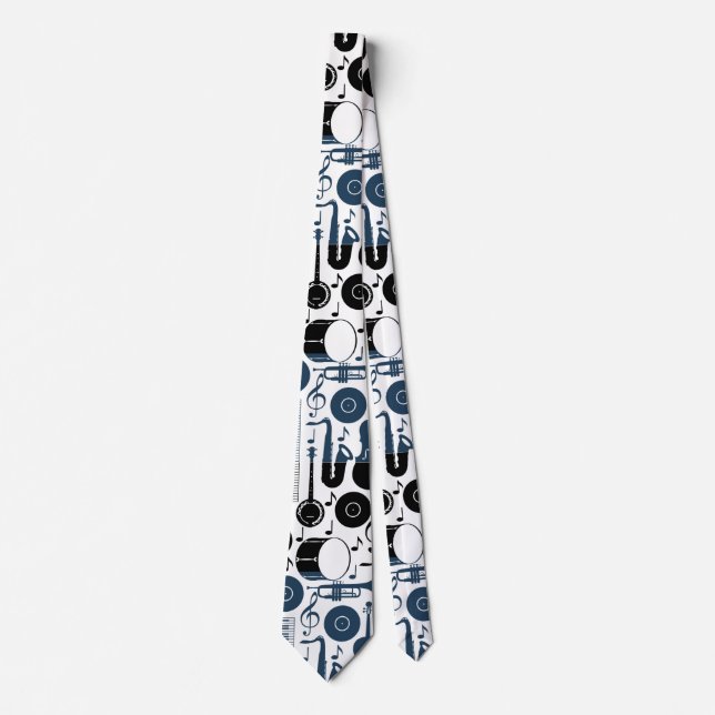Musical instruments pattern design 2 tones  tie (Front)