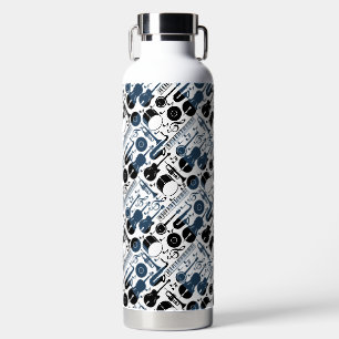 Musical instruments pattern design 2 tones white water bottle