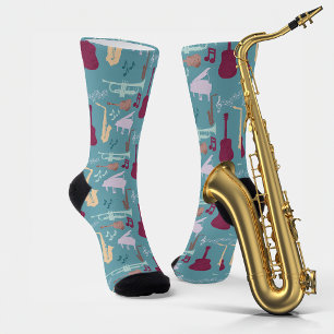 Musical Instruments Pattern Socks