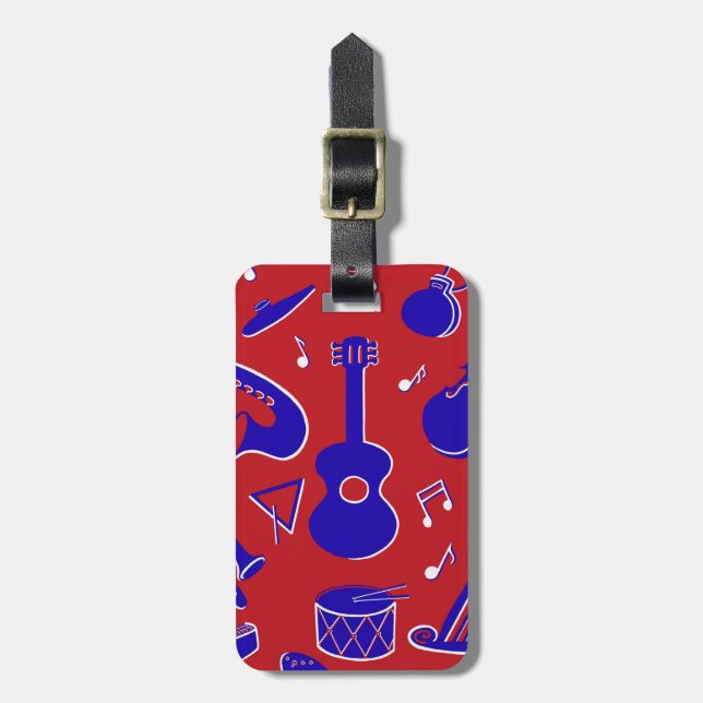 Musical Instruments Personalised Luggage Tag (Front Vertical)