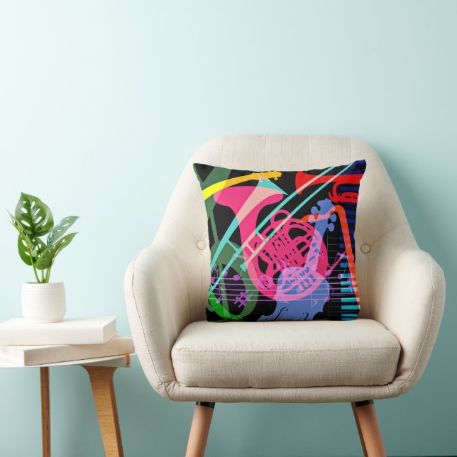 Musical Instruments Pop Art Design Cushion (Chair)