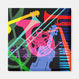 Musical Instruments Pop Art Design Magnet