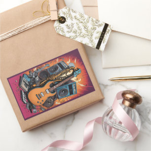 Musical Instruments Rectangular Sticker