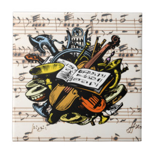 Musical Instruments ~ Rossini Music Background Tile