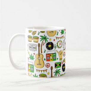 Musical instruments seamless pattern. Reggae backg Coffee Mug