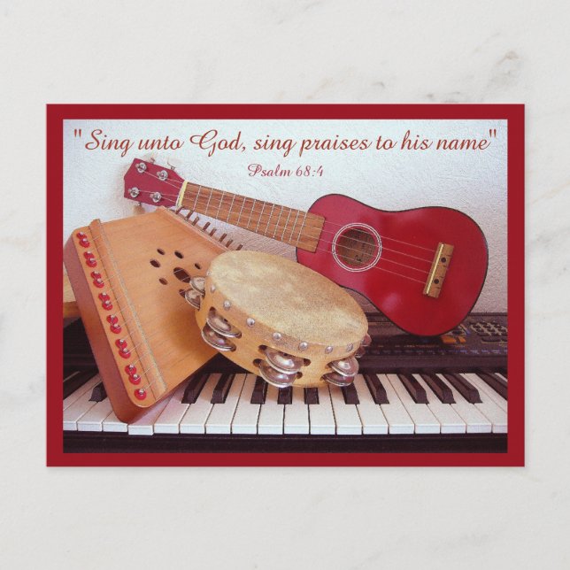 Musical Instruments ~ Sing Praise! Postcard (Front)