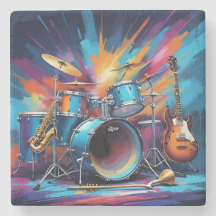 Musical Instruments Stone Coaster