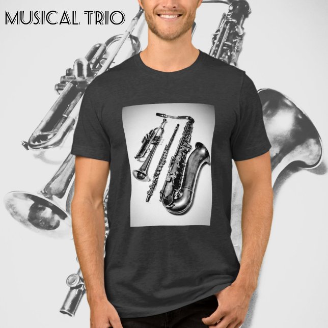 Musical Instruments Trumpet Flute Saxophone Tri-Blend Shirt (Creator Uploaded)