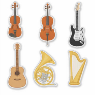 Musical Instruments Variety Pack of Stickers
