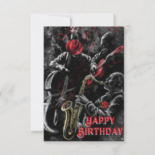 Musical Jazz Band Happy Birthday Card