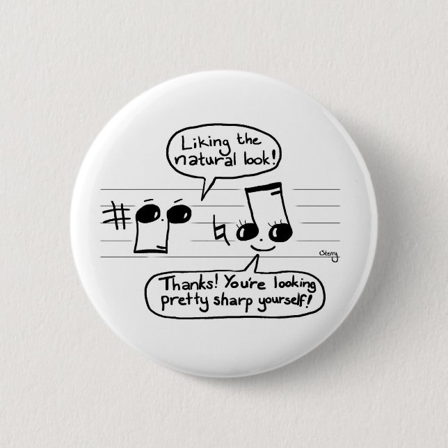 Musical Joke Cartoon 6 Cm Round Badge (Front)
